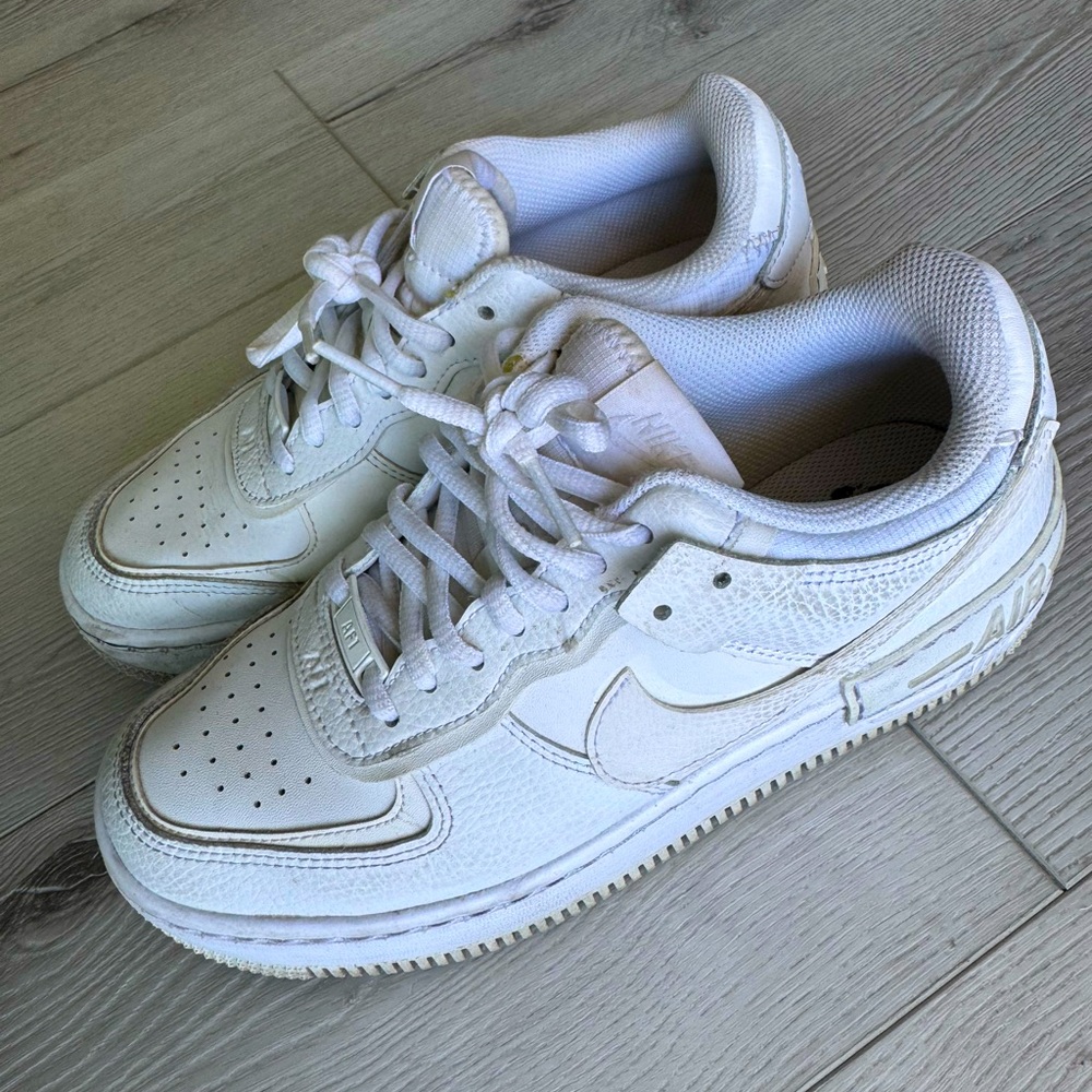 Nike Air Force 1 Shadow Triple White Women Size 7.5 Sneakers C10919-100